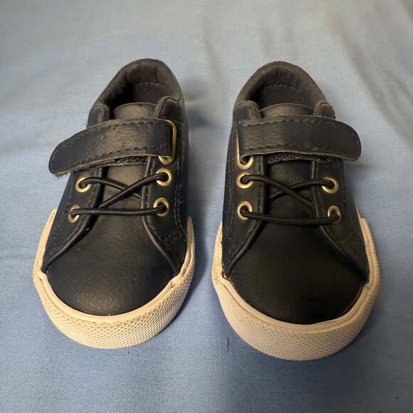 Polo Ralph Lauren size 5Infant Shoes Navy Blue Red Logo Hook and Loop Sneakers - Picture 3 of 7